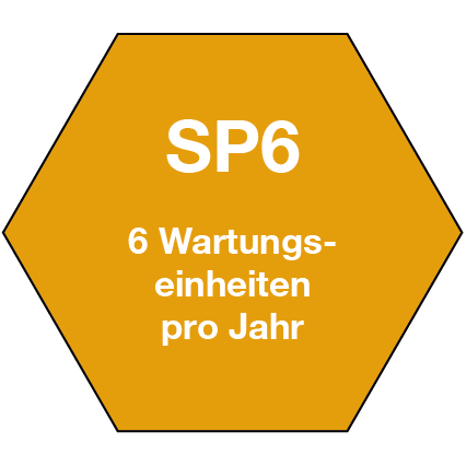 6 Wartungseinheiten pro Jahr