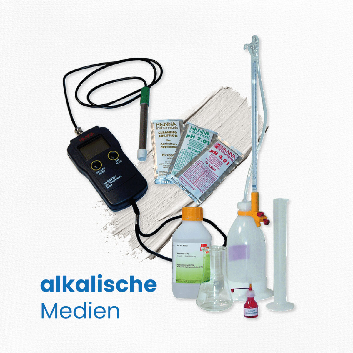 Set - Titrationsbesteck klein alkalische Medien